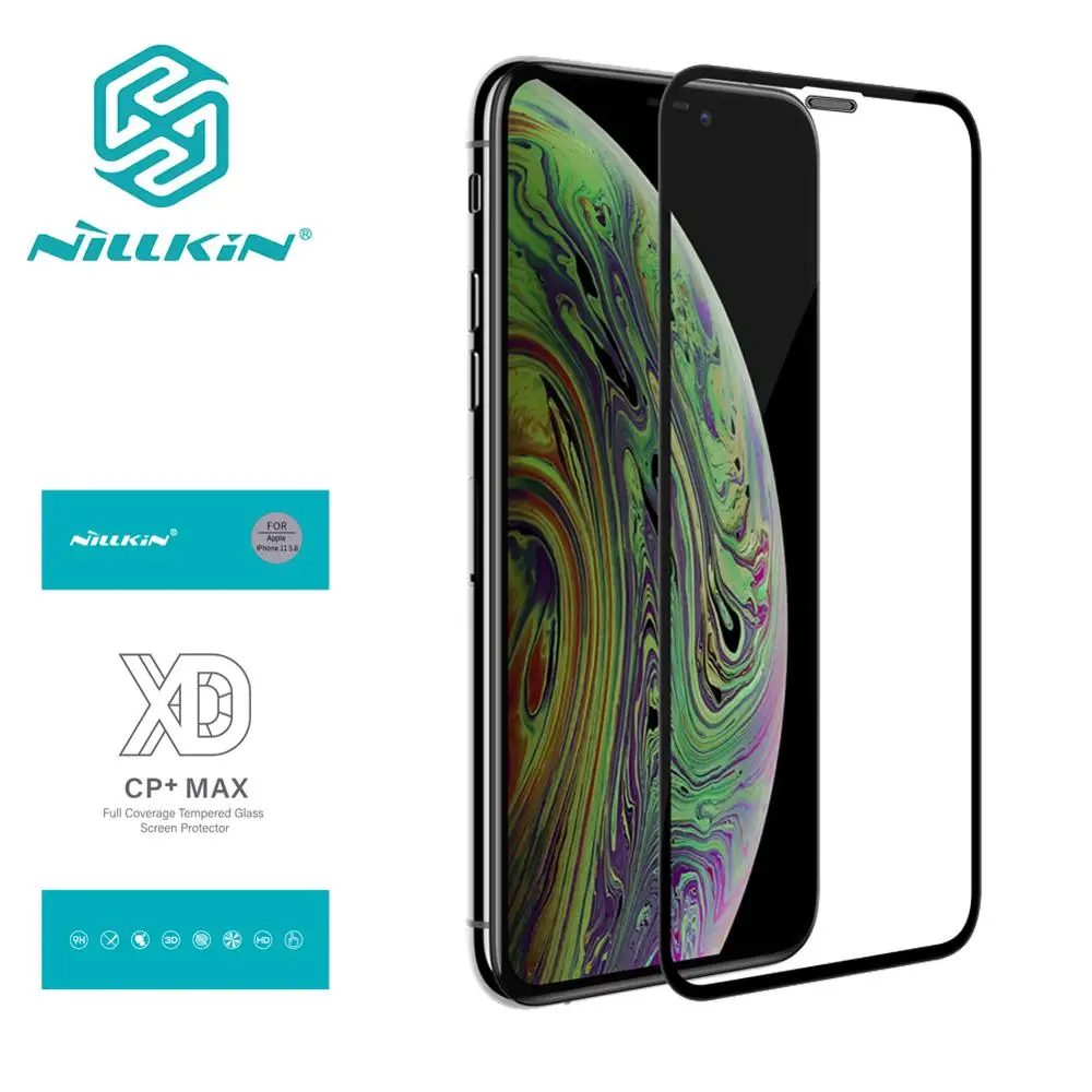 

Tempered Glass Screen Protector For iphone 11 Pro Max NILLKIN XD CP+MAX Arc Curve Full Coverage Safety Glass film