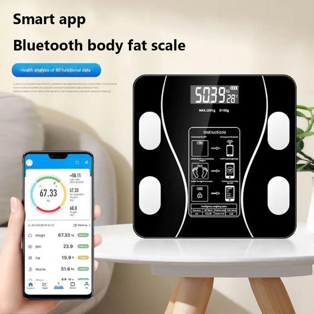

Смарт-весы цифровые с поддержкой Bluetooth и анализатором индекса массы тела