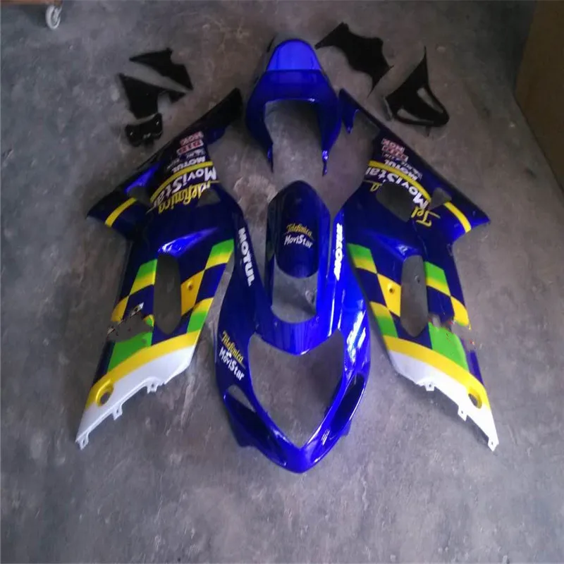 Комплект обтекателей для SUZUKI 2001-2003 GSXR600 GSXR750 K1 K2 Синий Черный Зеленый Белый