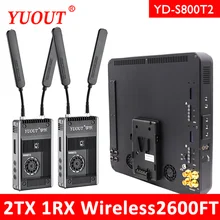 YUOUT ТВ вещания S800T2 2TX & 1RX без задержки HDMI SDI Беспроводная передача