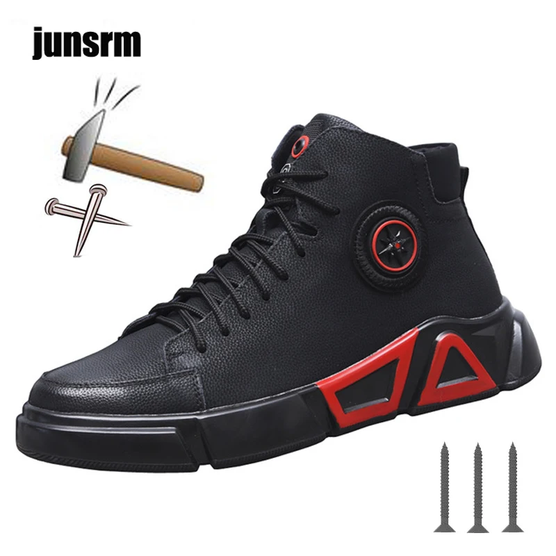 Теплая однотонная Рабочая защитная обувь для мужчин стальной носок подошва