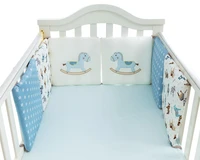 6pcsset children infant crib bumper bed protector baby kids cotton cot nursery for little horse bumper boy and girl bedding