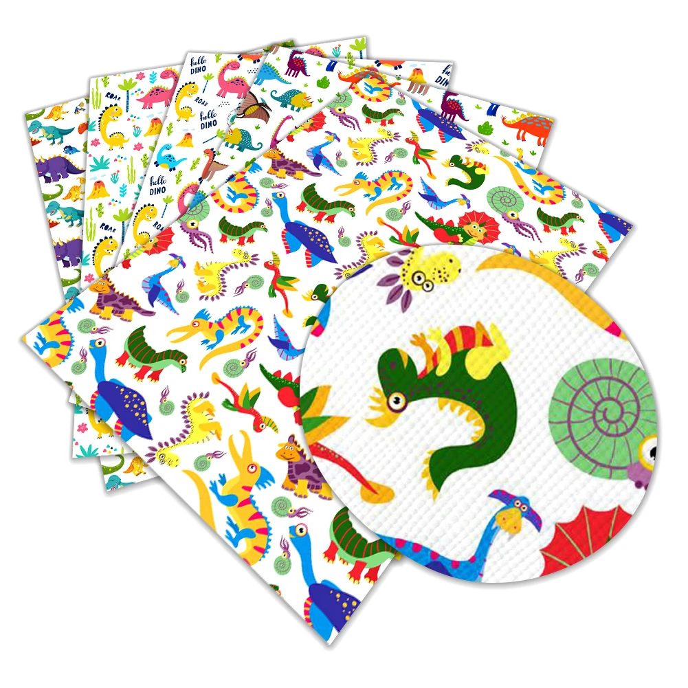 

Animal Dinosaurs Faux Synthetic Leather Sheets Fabric For Bows Fuax Leather DIY Handmade Materials A4 22*30cm