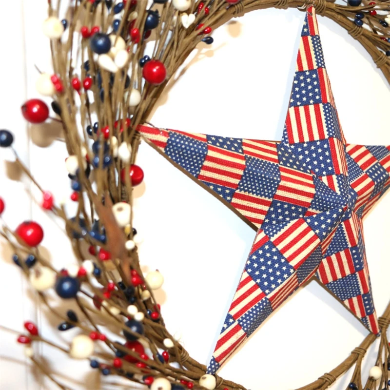 

20" Wooden Star Twig Wreath Thanksgiving Fall Autumn Home Wall Front Door Decor