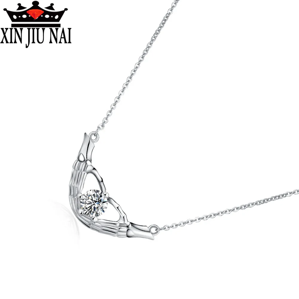 

2020 New Arrival CZ Sterling Wedding Chic Hand clavicle Pendant Necklace Girls Wedding Accessories Women punk Lucky Jewelry