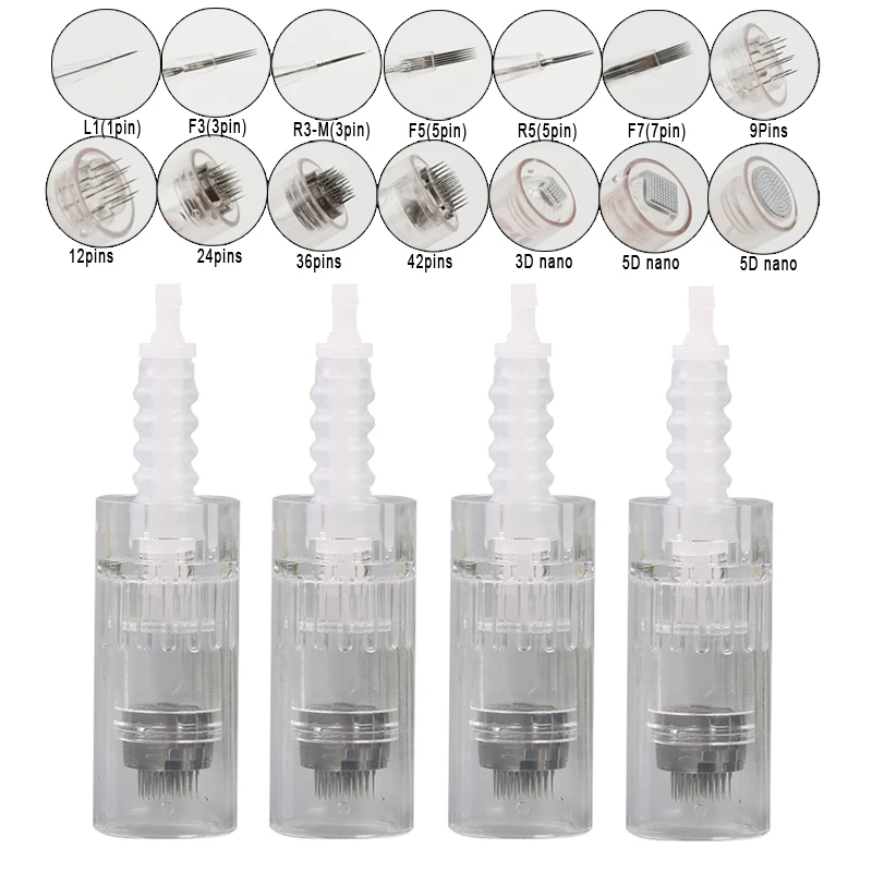 

100pcs Tattoo Bayonet Cartridge Needles Сменные иглы для картриджей с байонетным соединением для drpen ULTIMA M7 / M5/ N2 MYM Electric Dr.Pen Derma Pen Microblading иглы Micro Stamp