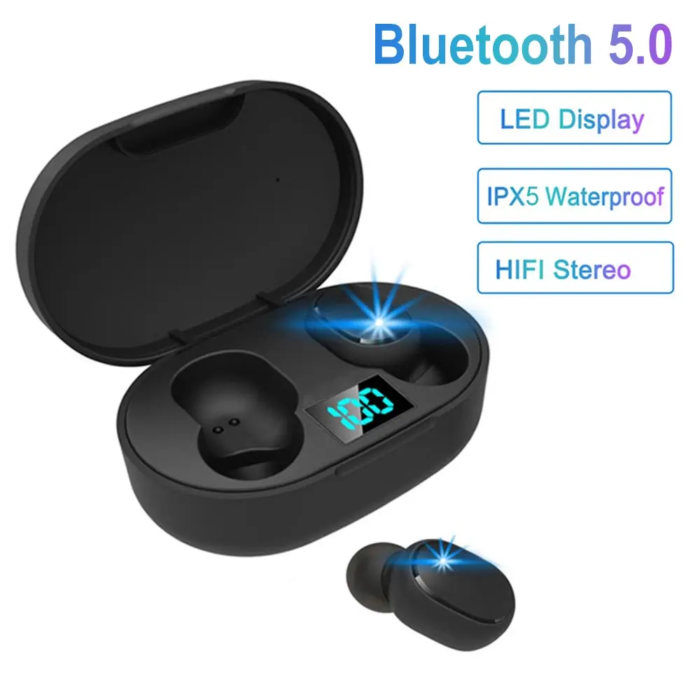 TWS E6S Беспроводные bluetooth 5 0 наушники 6D стерео гарнитура IPX5 водонепроницаемые чехол