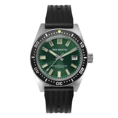 M3 Mineral glass 62MAS Мужские автоматические часы из нержавеющей стали для дайвинга 200 м водостойкий керамический Безель Сан Мартин модные наручные часы NH35 - Цвет: M3 Mineral glass