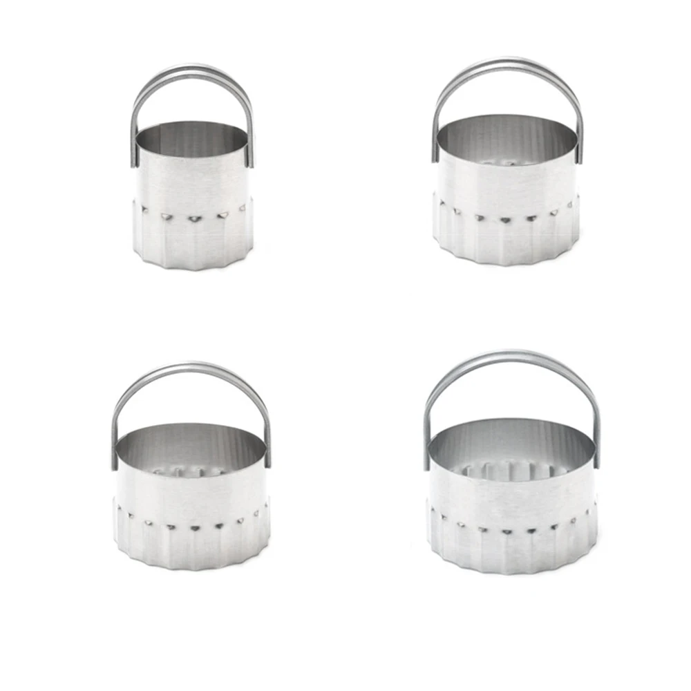 New 4Pcs Cookie Cutter Tools 3D Scenario Stainless Steel Set Gingerbread Cake Biscuit Mold Fondant Wave |