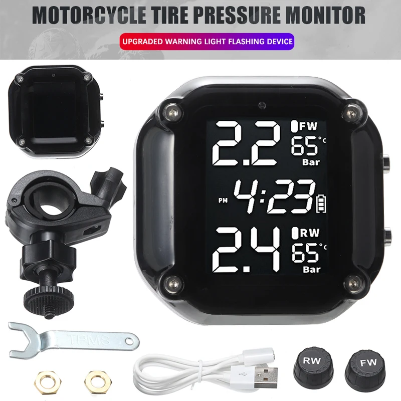 

Mayitr 1set Tire Pressure Alarm USB Interface TPMS Tire Pressure Monitoring System For Car Scooter Motorcycle Electronics