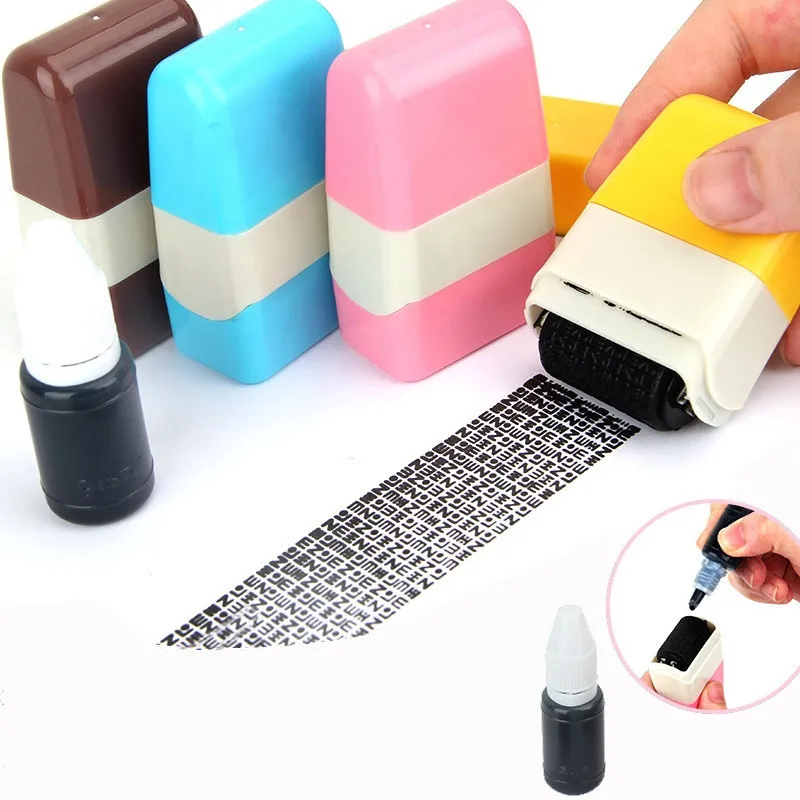 

Security Stamp Roller Privacy Seal Roller Type Cover Eliminator Seal Portable Self-Inking Identity Theft Protection Roller Stamp