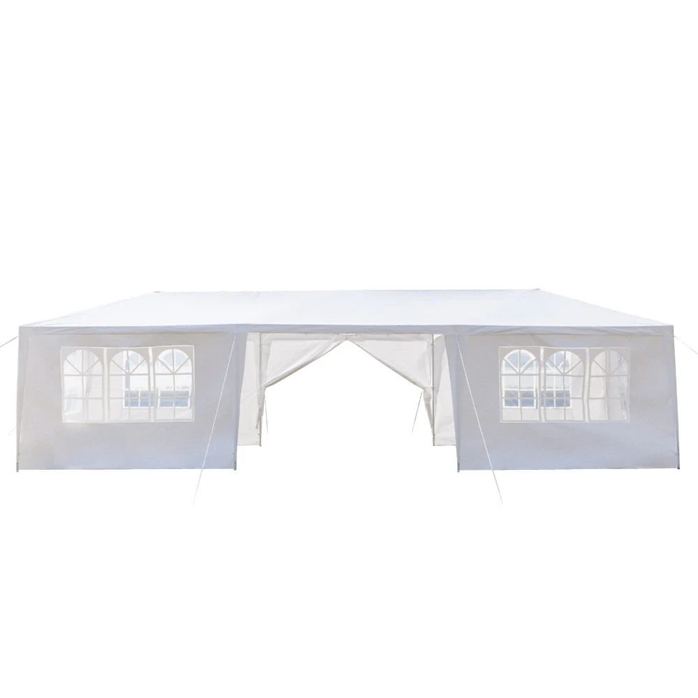 安い 3 × 9m 8 両側 2 ドア防水テントスパイラルチューブ白オーニングガゼボ結婚式のテント