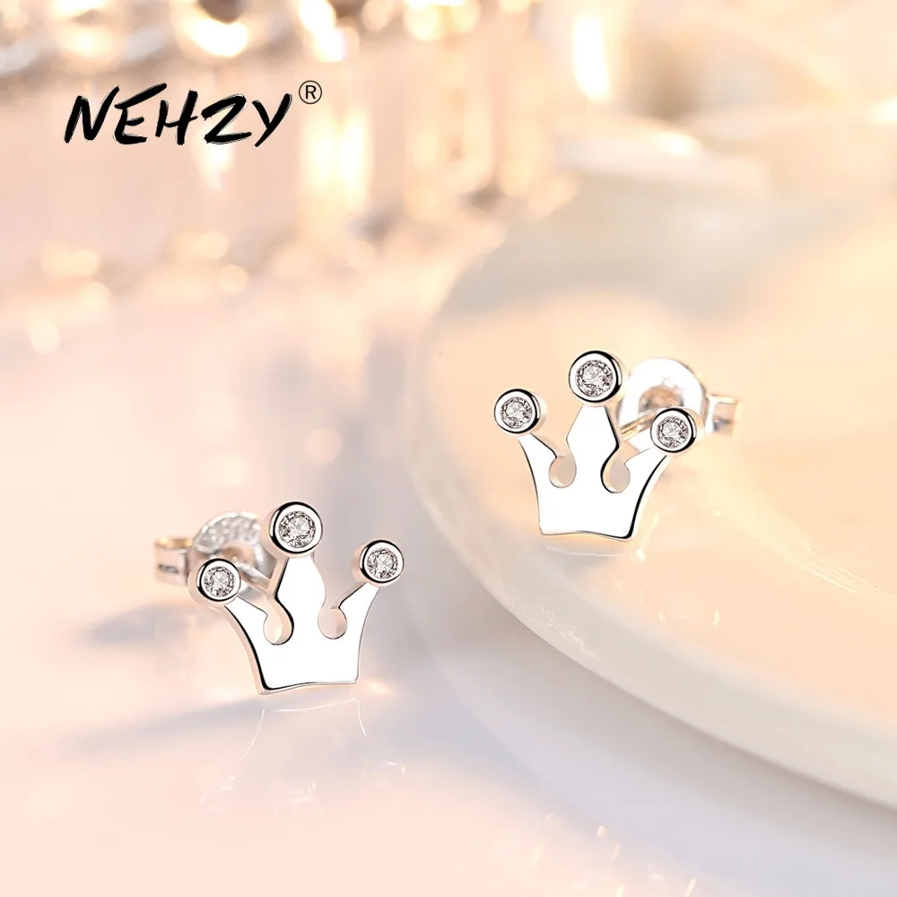 Женские серьги гвоздики из серебра 925 пробы с фианитами|Серьги-гвоздики| |