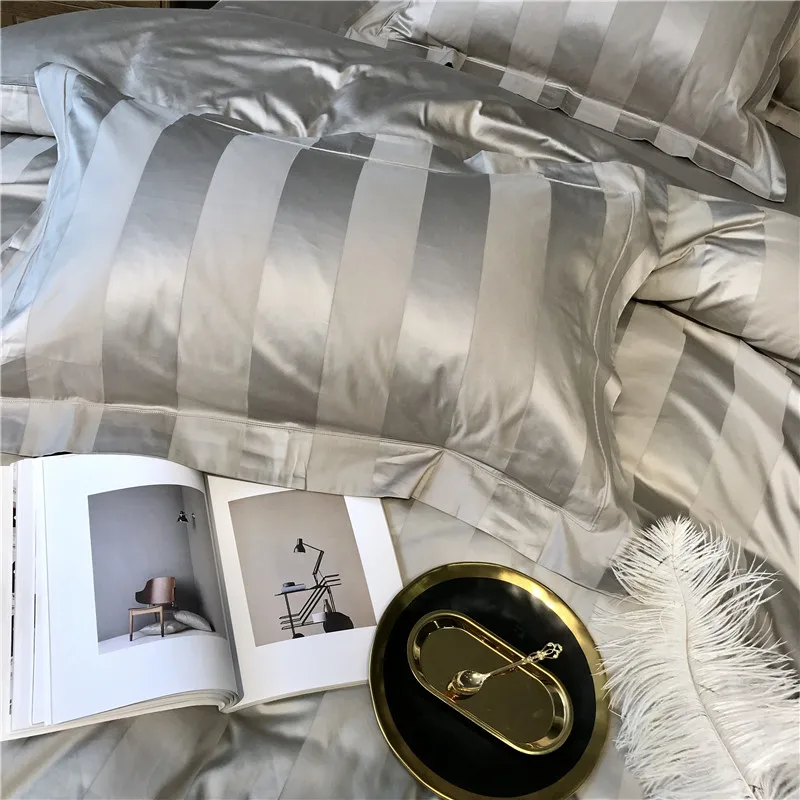 Preço Branco Cinza Luxo Hotel Conjunto De Cama Rainha Rei Tamanho Lençol Lençol Lençol Capa Edredão Algodão Egípcio Sedoso Conjunto Roupa Cama