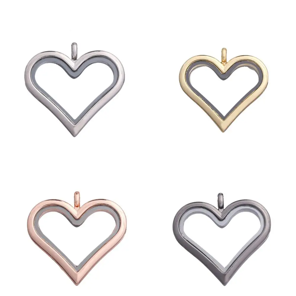 1Pc Cute Plain Peach Heart Love Floating Charms Memory Locket Pendant For Living Photo Relicario Necklaces Keychain Jewelry - купить по