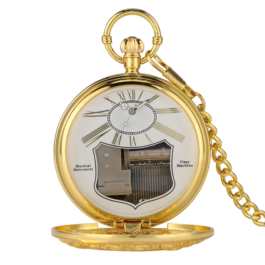 

Merry Christmas Letter Hand Crank Music Quartz Pocket Watch Playing Music Fob Watch Art Collectibles New Year Gifts Dropshipping