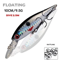 hot sale 10cm 9g hard minnow fishing lure topwater floating wobblers crankbait bass artificial baits pike carp lures peche