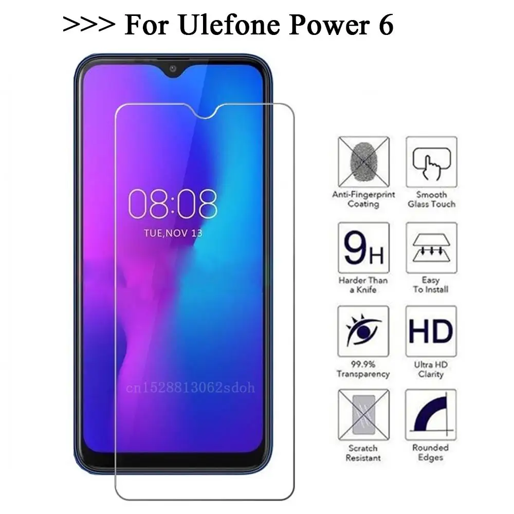 

For Ulefone Power 6 Tempered Glass 9H 2.5D Premium Screen Protector Film For Ulefone Power6 6.2"