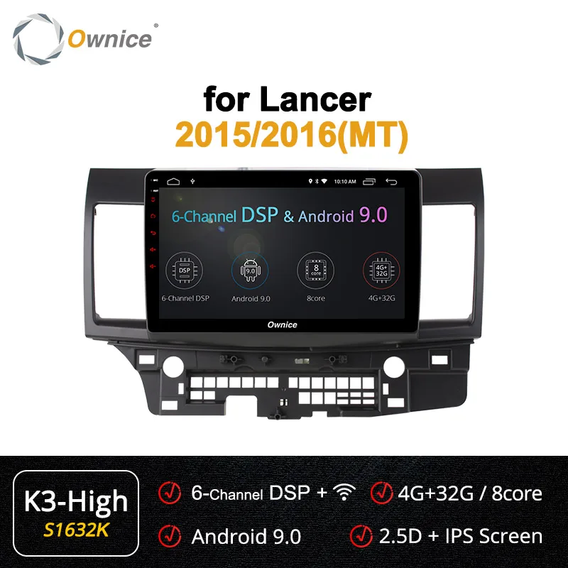 Ownice 10," Android 9,0 360 Pano ram a DSP 8core k3 k5 k6 автомобильный DVD для MITSUBISHI LANCER X 64G rom 4G ram 4G LTE SPDIF - Цвет: S1632 K3-High