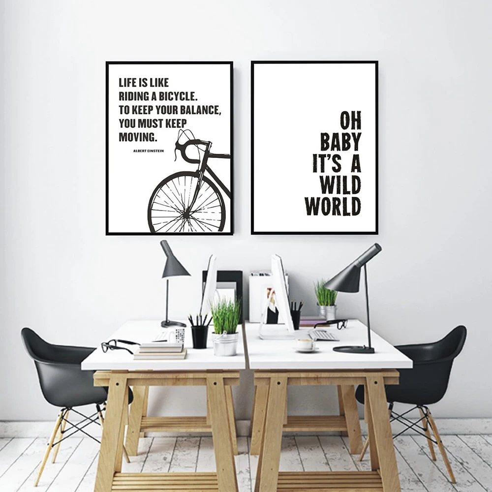 Постеры и принты на холсте Велосипед жизнь Цитата роспись настенное искусство