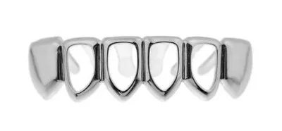 silver Bottom 1 шт., Новое поступление, комплект верхней или нижней формы, хип-хоп, зубная крышка, верхняя и нижняя решетка для гриля, грили для рта, полые брекеты, украшения для тела - Окраска металла: silver Bottom