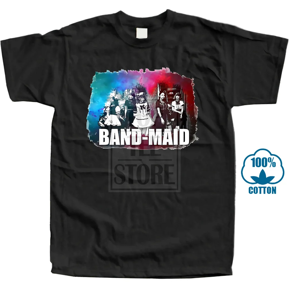 Мужская футболка из 100% хлопка с изображением горничной и японской рок группы Miku