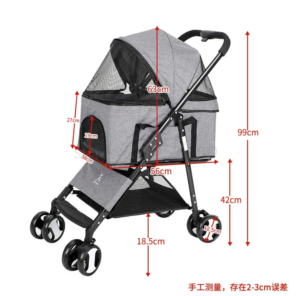 Pet stroller puppy dog out light cat folding trolley Teddy small baby supplies | Dog Carriers &amp Bags