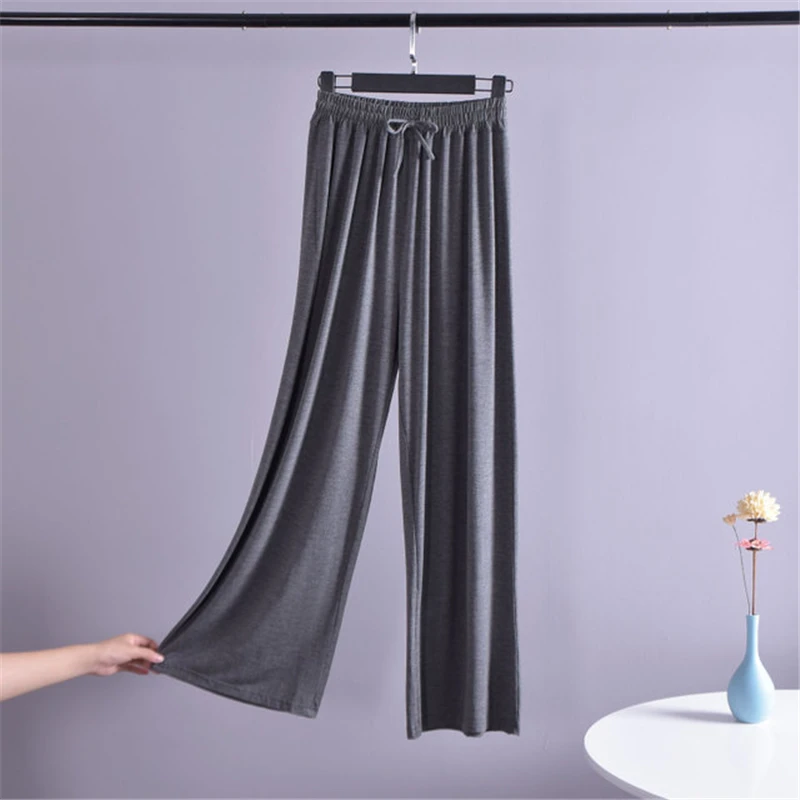 Брюки женские прямые повседневные с завышенной талией модал длинные штаны