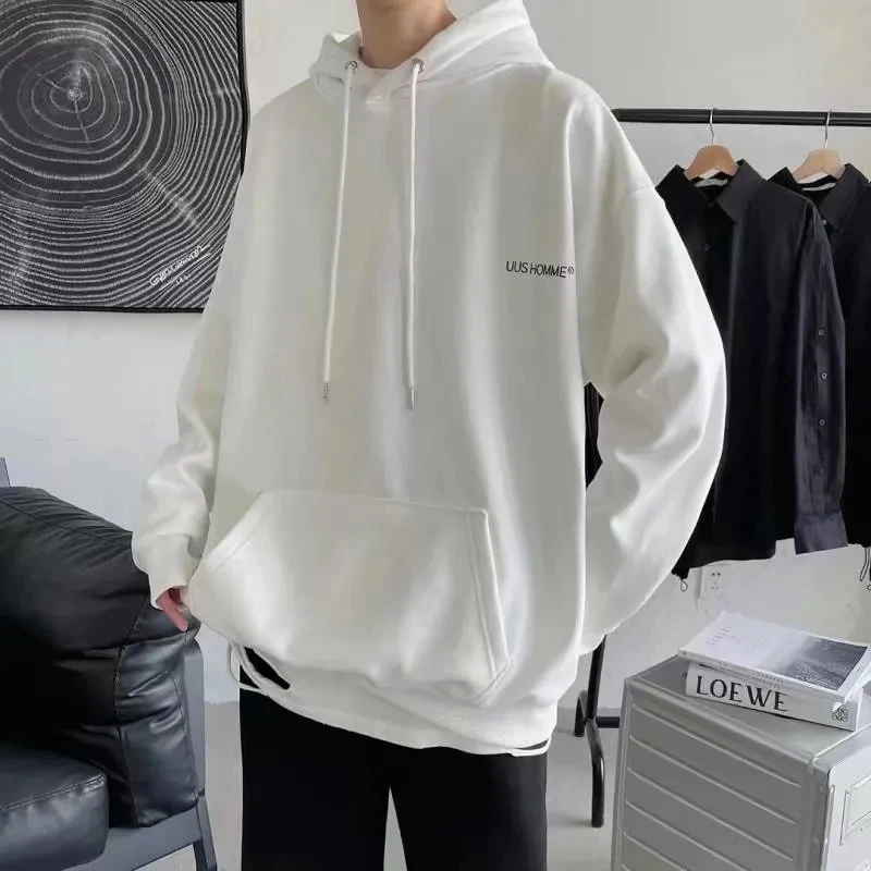 

Youth trend plus velvet temperament men autumn versatile hooded couple hoodie pullover fashion new hoodie print