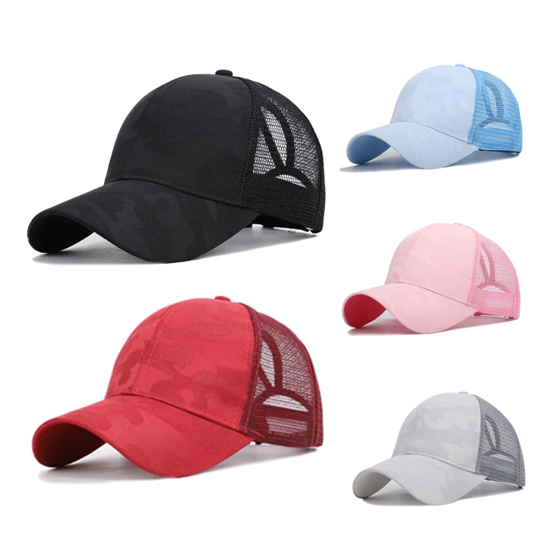 Бейсболка с конским хвостом для мужчин и женщин летняя камуфляжная шапка