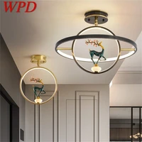 wpd brass ceiling light modern luxury jade lamp fixtures led creative home for dining room decoration
