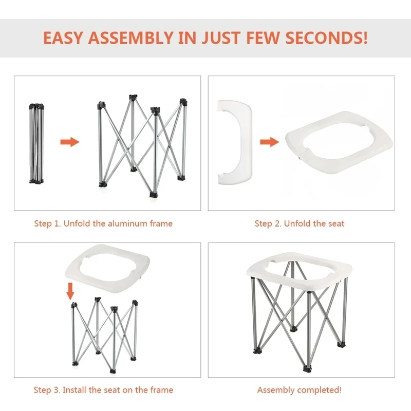 저렴한 다기능 접는 Toulet 캠핑 야외 레저 좌석 휴대용 초경량 화장실 긴급 좌석 의자 하이킹 여행