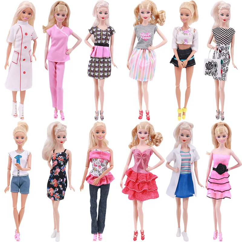 1 комплект, новейшее платье для куклы, модная повседневная одежда, одежда для девочек ручной работы для Барби, аксессуары для кукол, игрушка, Детская кукла, подарок «сделай сам» для России