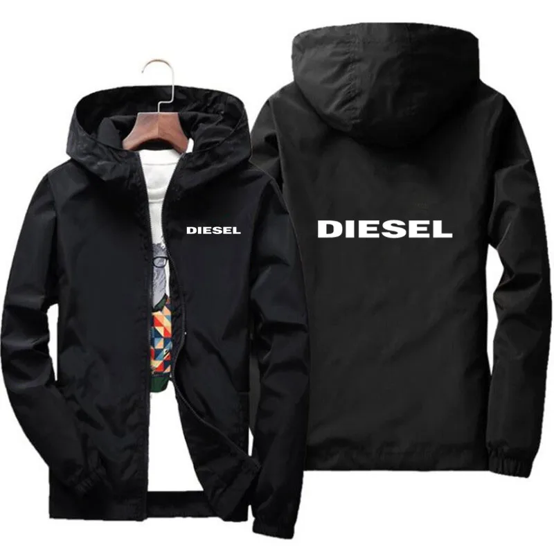 

Brand DIESEL Jackets Mens Coat Spring Autumn Bomber Jacket Hooded Windbreaker Sport Running Jacket Men Clothing Chaquetas Hombre