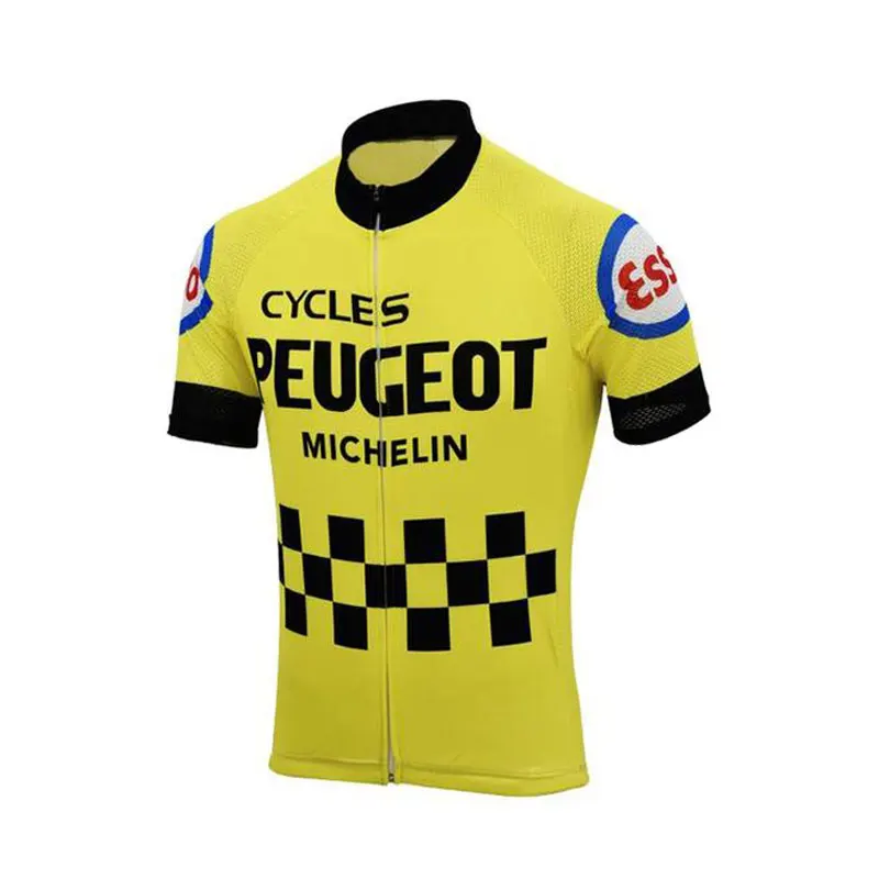 

2021 White Peugeot Summer Cycling Jersey Set Men's Short Sleeve Sport MTB Bicycle Team Bike Road Riding Set Clothing Bib Shorts