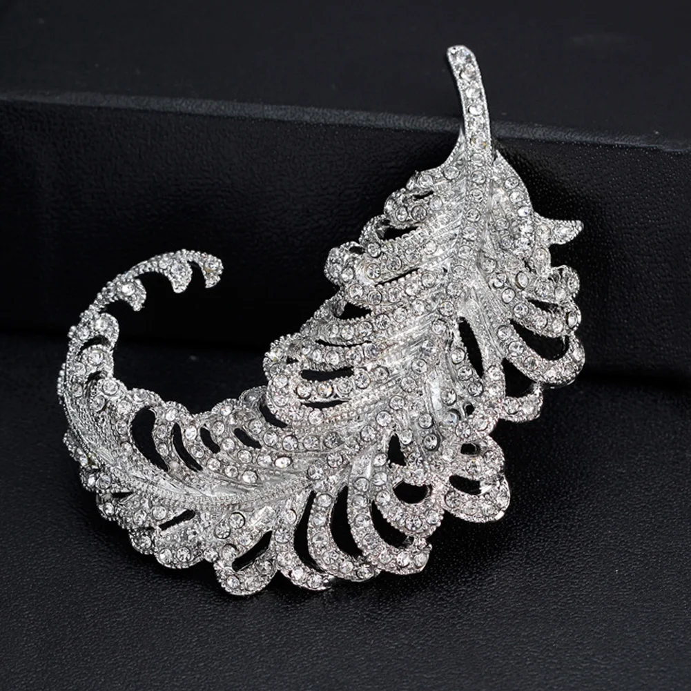 Женская булавка для воротника с перьями элегантные ювелирные изделия аксессуары