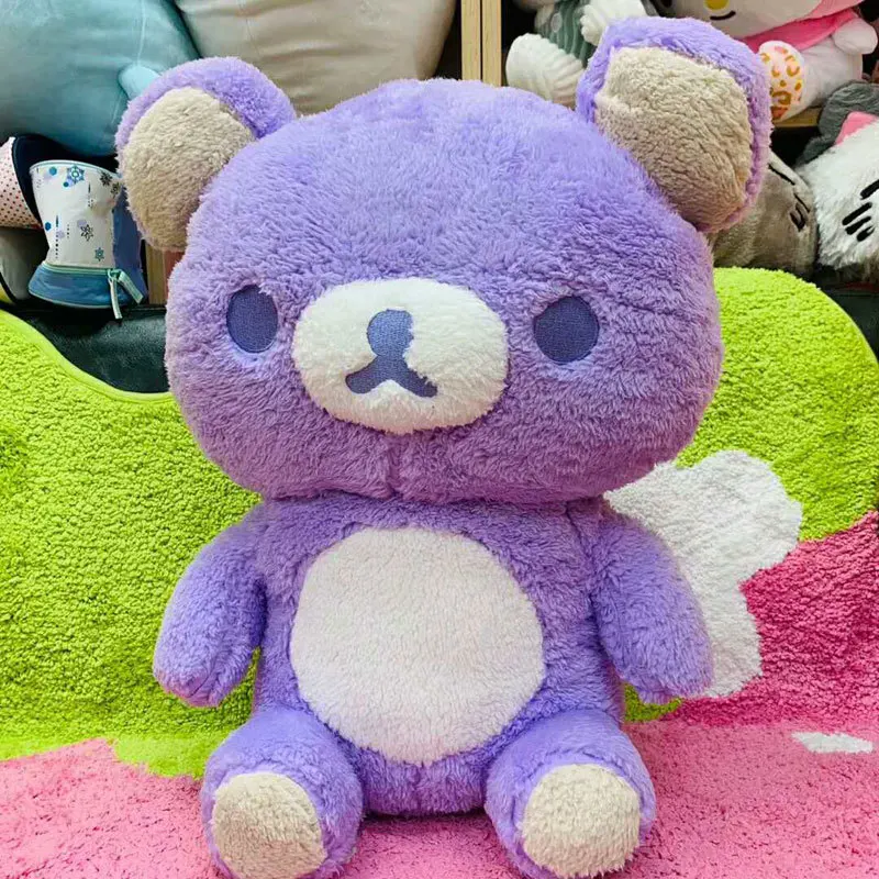 Большой размер Rilakkuma фиолетовый медведь плюшевые игрушки в натуральную величину