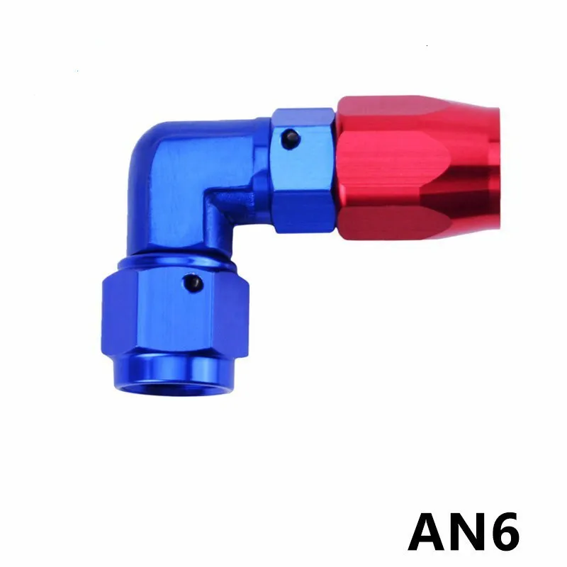 6 AN анодированный алюминиевый усиленный топливный шланг фитинг адаптер 90