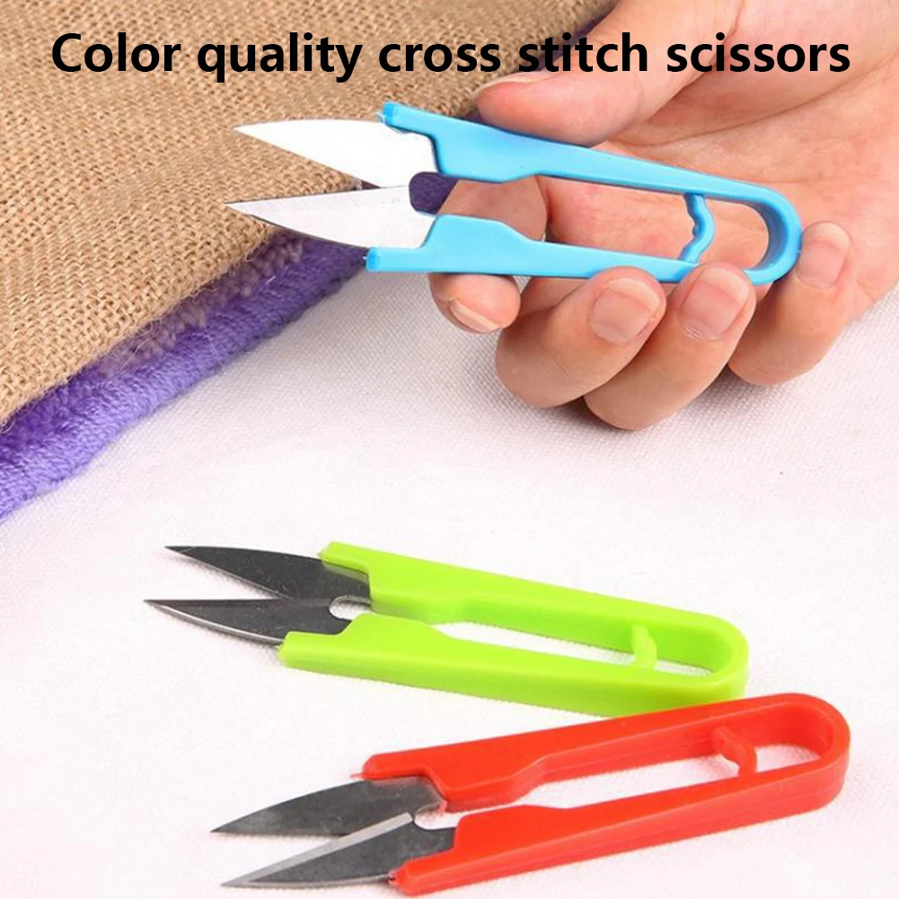 Случайный цвет инструмент для вышивки крестиком маленькие ножницы u типа