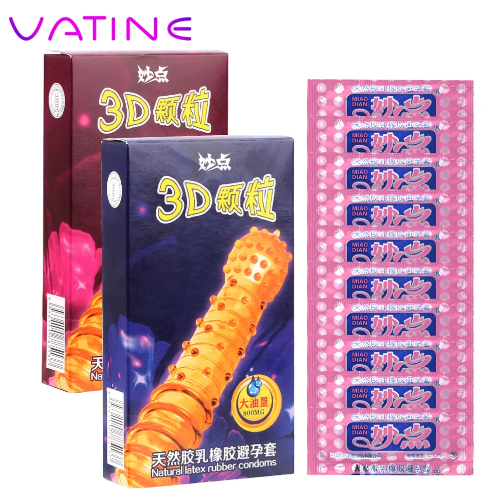 VATINE 10 шт./коркоркорт. 3D презервативы с большими частицами в горошек латексный