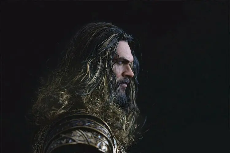

1/6 Male Head Carved Aquaman Head Sculpt Planted Hair For 12" Soldier Action Figure Body Toy In Stock