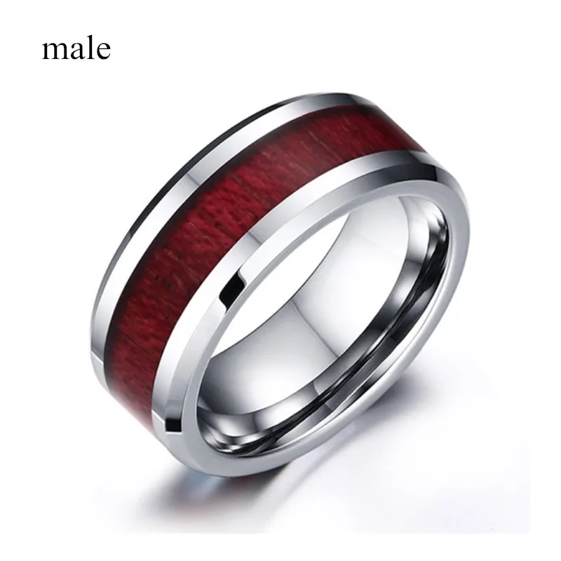 

Couple Ring with Wood Grain Brown Wood Grain Stripe Band Ring for Women Men Engagement Wedding Jewelry Tungsten Ring SWF83DG