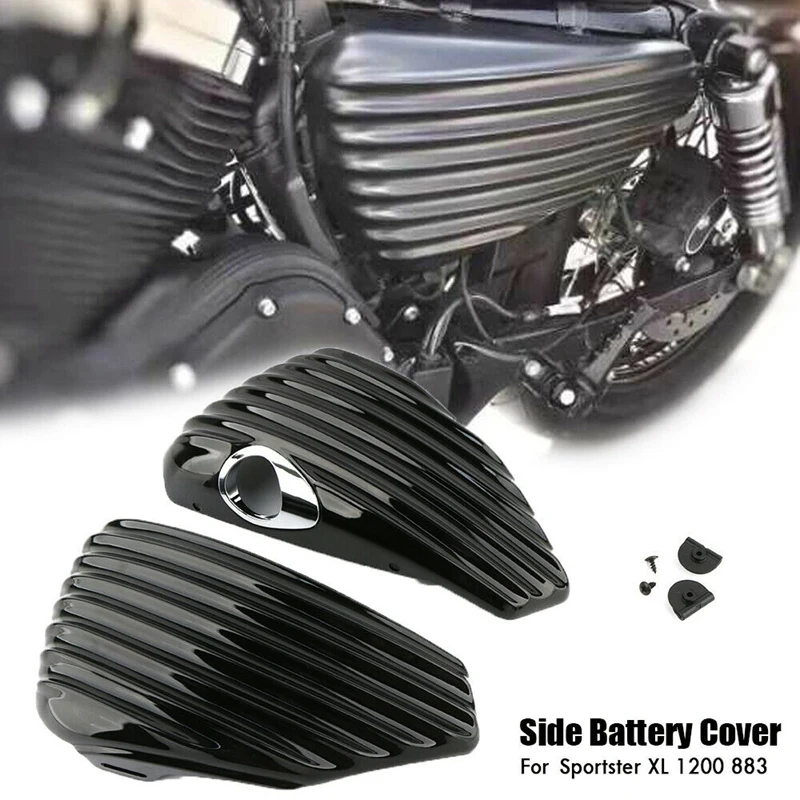 

Motorcycle Side Oil Tank Battery Cover Fairing Guard for Sportster Nightster XL1200N XL Iron 883 1200 14-20