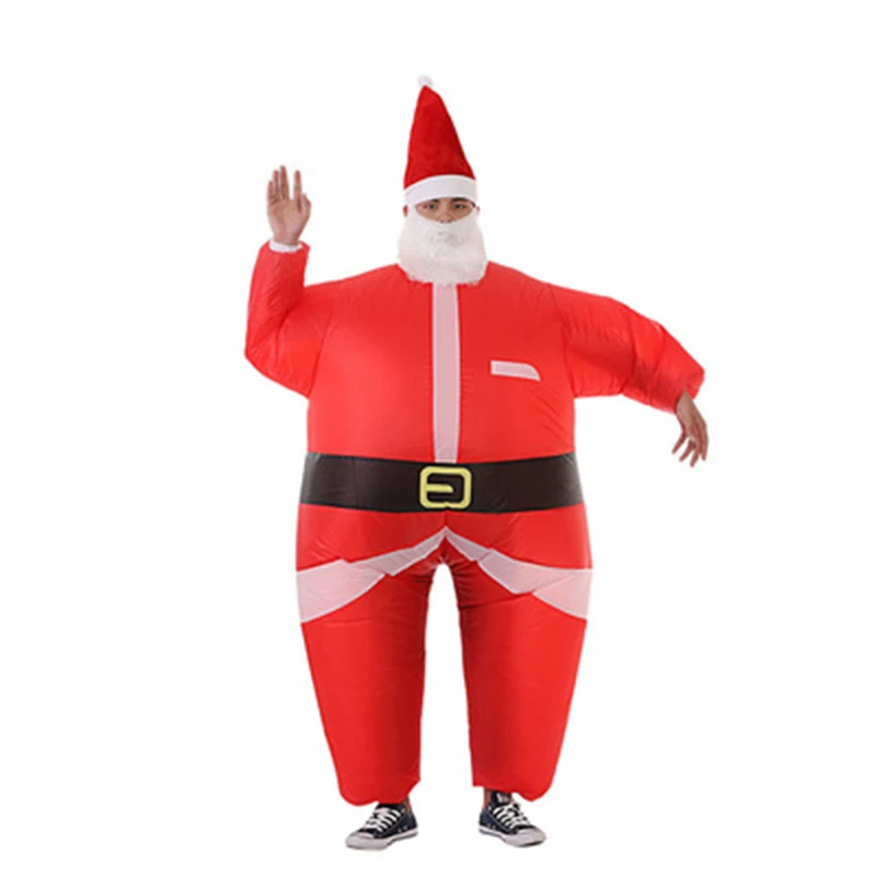 

Новый надувной костюм Санта-Клауса, надувной Рождественский маскарадный костюм для взрослых, костюм-талисман для косплея, праздничный комб...