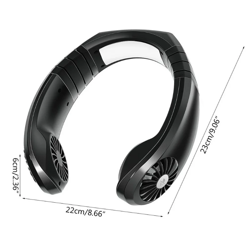 Portable Summer 3 Wind Force USB Rechargeable Dual Fan Mini Air Conditioner Hands-free Neck Band Hanging Cooling | Обустройство дома
