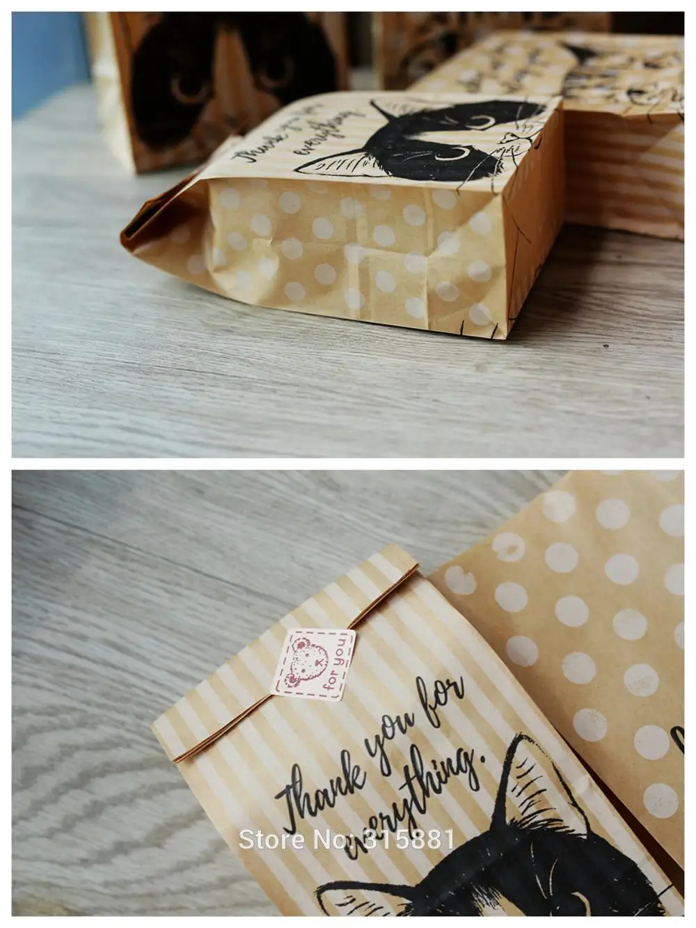 Пакет из крафт бумаги в форме кошки пакет для сладостей печенья хлеба орехов