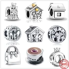 Новый оригинальный Шарм-бусина из серебра 925 пробы в виде семейного дерева для шармов Pandora, серебряные бусины 925 пробы, браслет для женщин, ювелирные изделия для