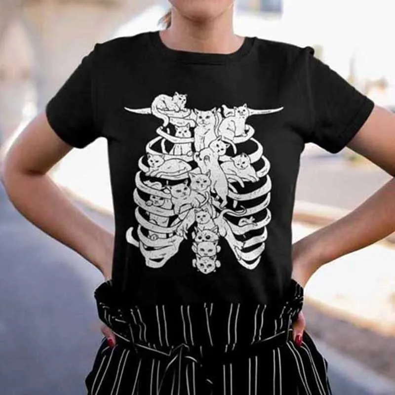 

Punk Streetwear 90s Vintage Short-sleeved Crop Top Emo Female Goth Harajuku 2021 Graphic Print Y2k Summer Slim Tank Tops grunge
