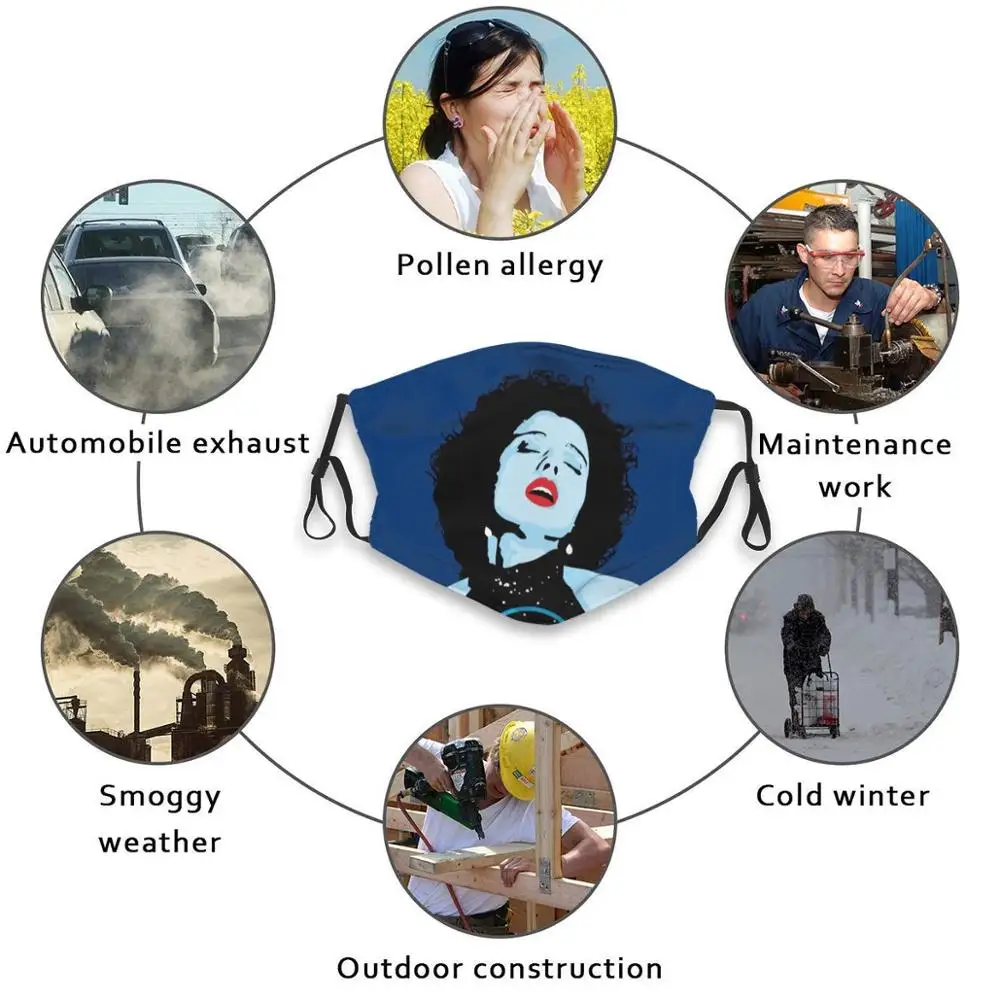

Blue Velvet - Isabella Reusable Mouth Face Mask Anti Haze Dustproof Mask With Filters For Child Adult Isabella Rossellini David