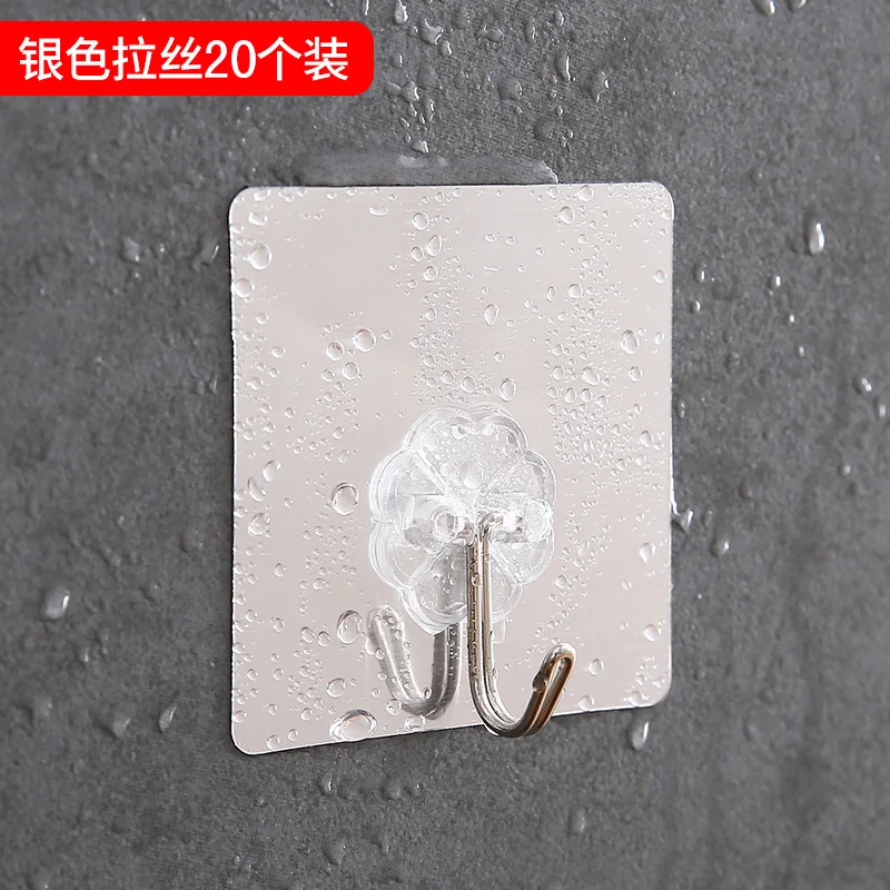 

20PCS transparent punch-free adhesive hook strong seamless adhesive clothes hook behind door suction cup adhesive hook kitchen